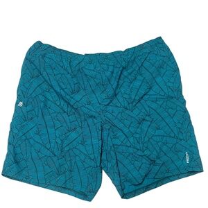 Eddie Bauer Men’s blue and black leaf pattern swim shorts 3XL